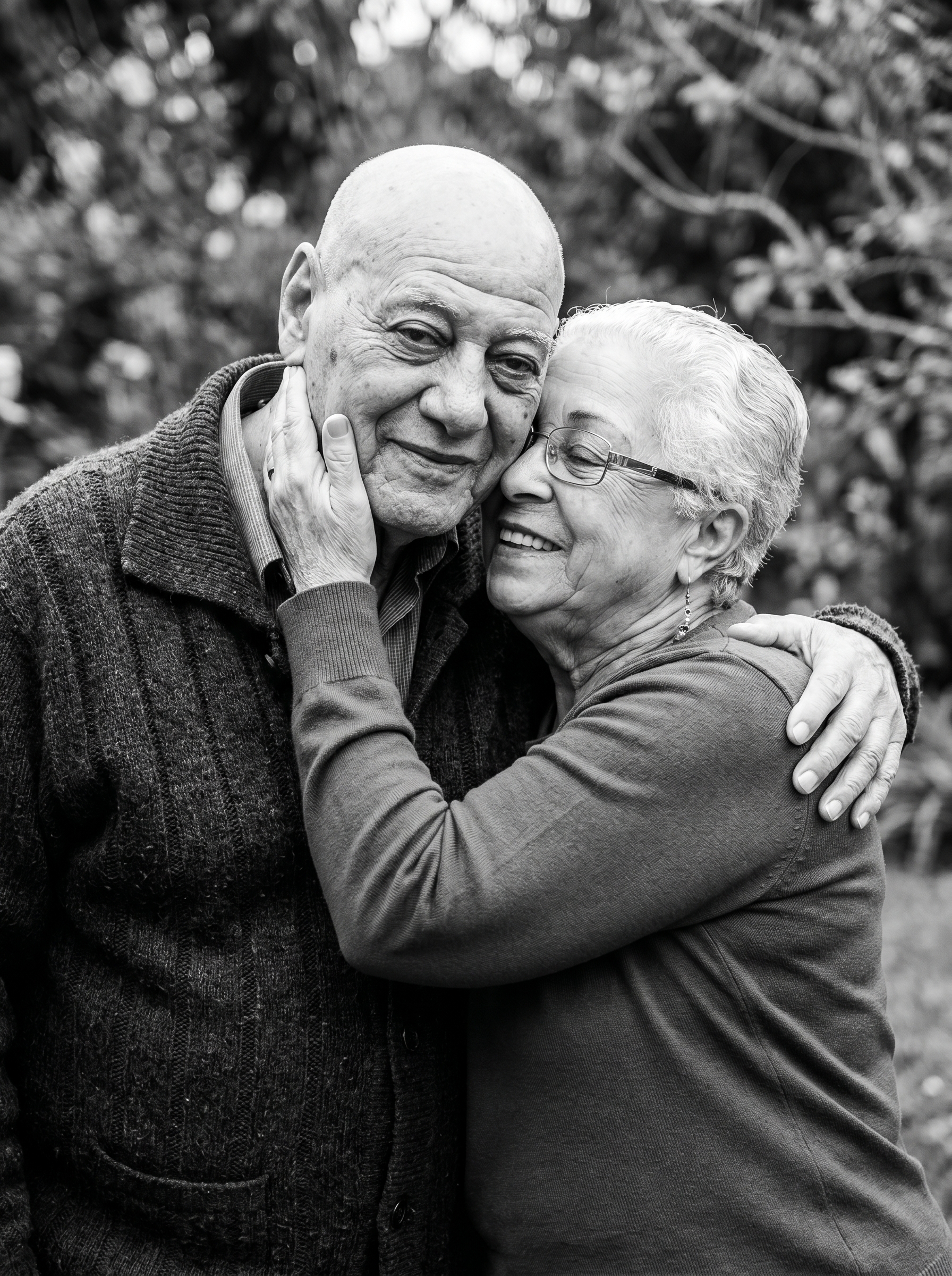 Casal Idosos Abraçados